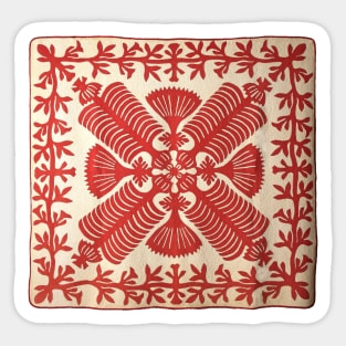 Queen Kapi'olani Fan Quilt Sticker